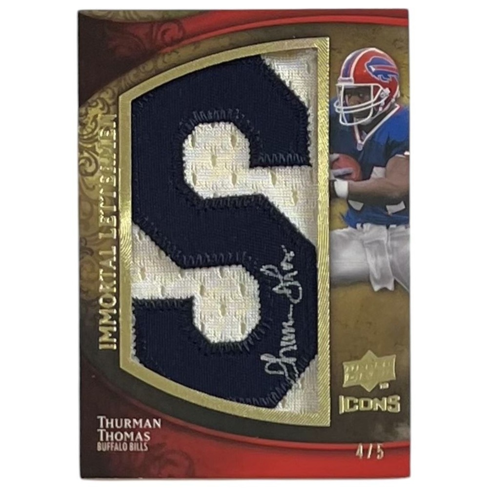 2009 Upper Deck Icons Immortal Lettermen #IL-TT Thurman Thomas Bills Auto /5